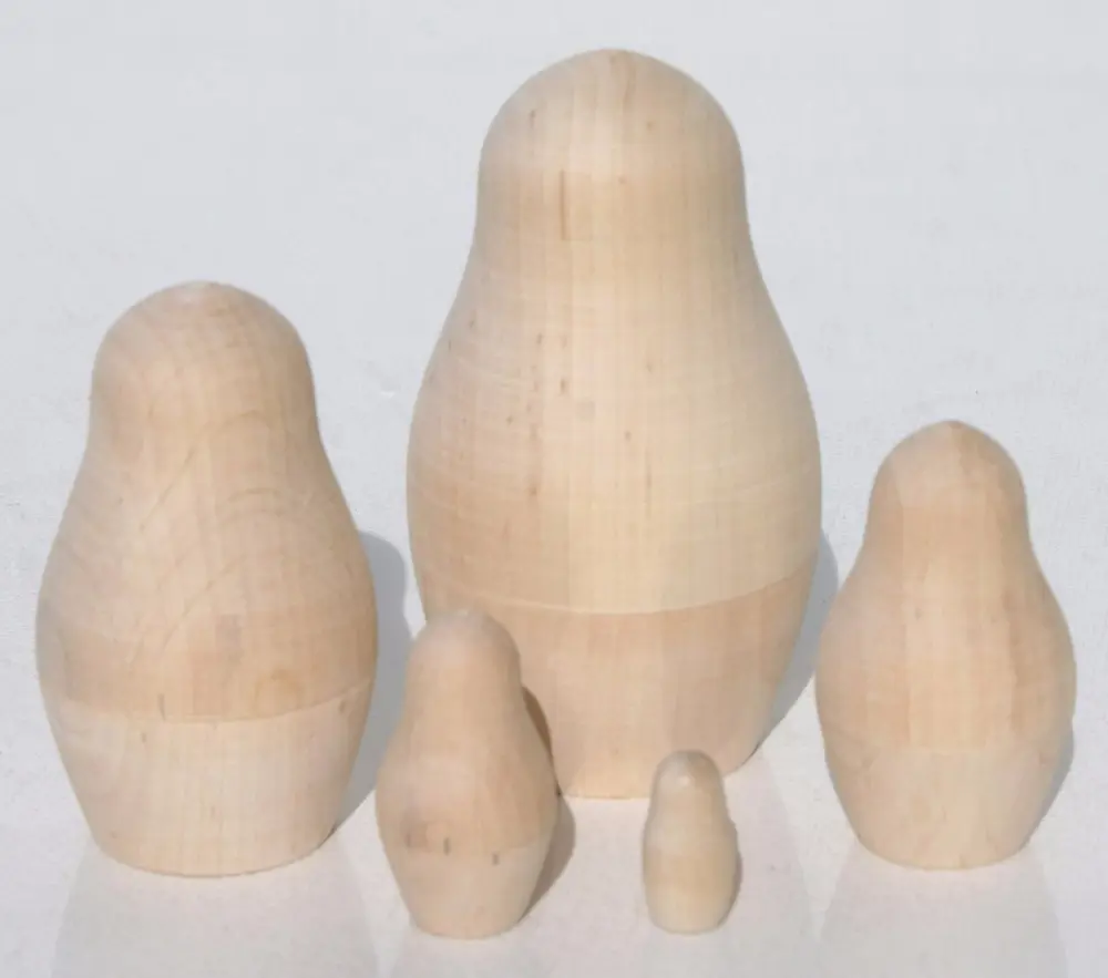 Bianco Dipinto In Legno Bambole Russe Nidificazione Bambole Russe Per Dipingere Bambole Russe Nidificazione Bianco Dipinto Russo di Nidificazione di Arte Set 5 pc