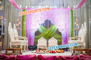 Sankheda ชุดเก้าอี้ Mandap สำหรับงานแต่งงานของชาวอินเดีย,เก้าอี้ Mandap ทำจากไม้สีแดงและสีทองแบบโบราณเก้าอี้ Mandap สไตล์ราชวงศ์ - Product Image 5