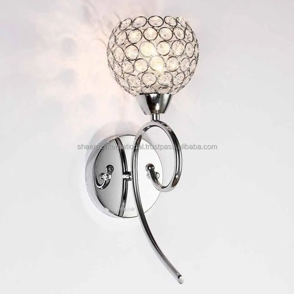 Modern Silver Gold Crystal Wall Bracket Lamp Bedroom Bedside Wall Lights Corridor Balcony Hotel Restaurant Crystal Wall Sconce