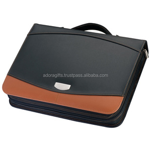 Carpeta de cuero a4 para conferencias, carpeta de cuero con 4 anillas, con bloc de notas, proveedor de la India - Product Image 1