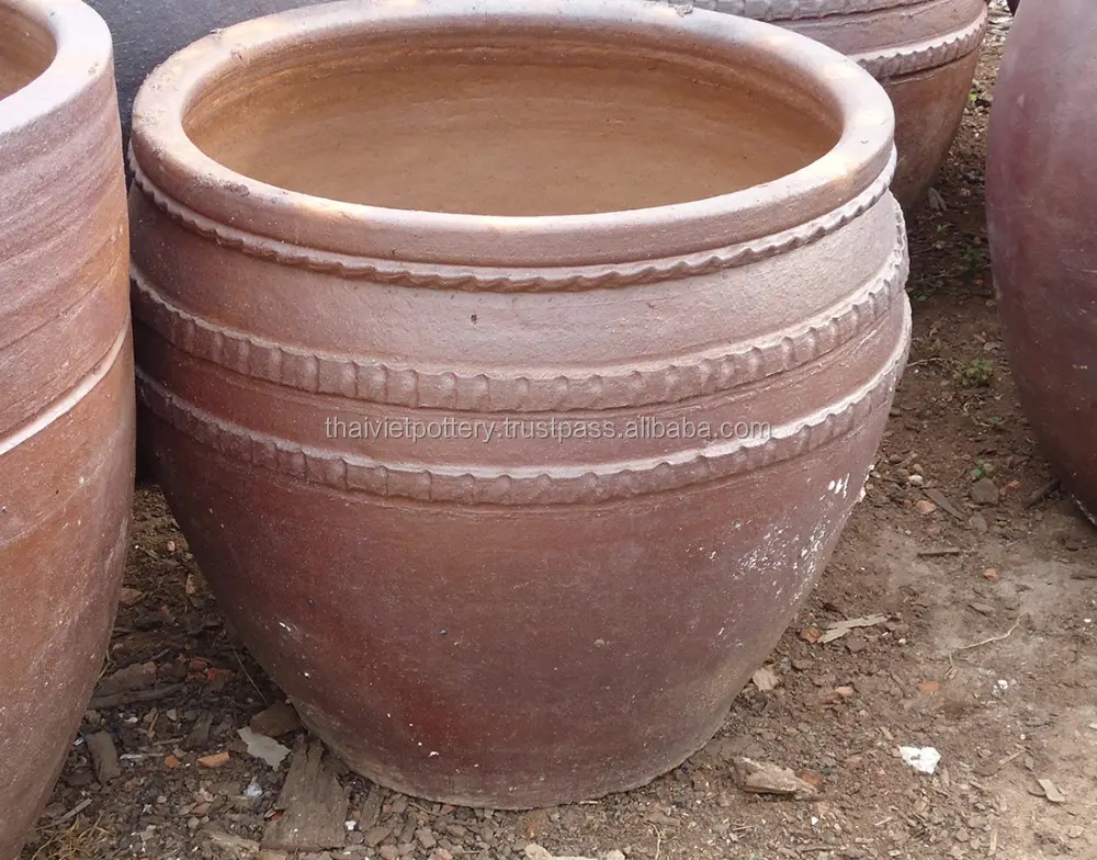 Large black clay pots