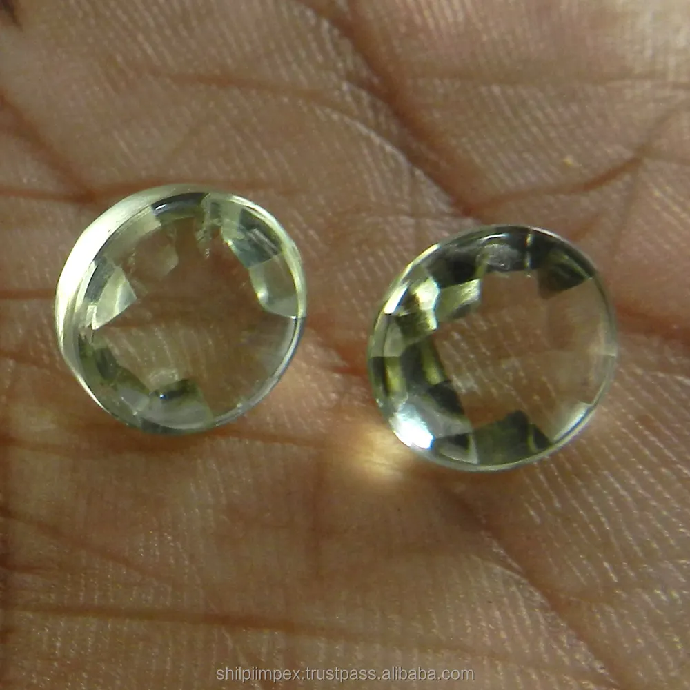 2 pièces d'améthyste verte 8.60 cds, pierres rondes de 10x10mm pour la fabrication de bijoux en vrac