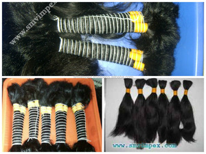 High Quality 100% Raw Human Hair <strong>Bundles</strong> Silky Straight Natural <strong>Model</strong> 1kg Bulk From India No Tangle No Shedding - Product Image 3