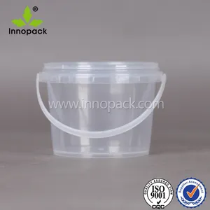 1000 ml small clear pail food grade plastic pail for honey with lids