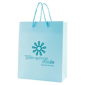 מט למינציה Eurotote קניות תיק-מידות הם 8 "x 4" x 10 ", תכונות קרטון ומגיע עם לוגו שלך.
