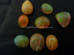 Beyaz etiyopya Welo Opal doğal çok yangın düz geri Cabochon gevşek taş takı yapımı için - Product Image 3