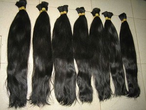 100% doğal işlenmemiş insan saçı uzantıları hint Remy toplu ipeksi düz dalga işlenmemiş insan saçı toplu - Product Image 5