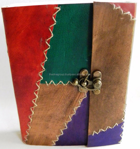 Einzigartiges Design Handgemachtes mehrfarbiges Leder Journal Vintage <span class=keywords><strong>Notebook</strong></span> mit Verschluss Verschluss Business Office Verwendung
