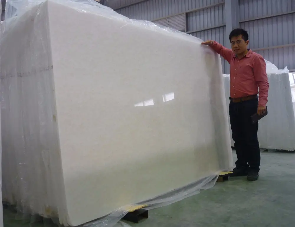 Barres en marbre blanc du Vietnam, diapositives en marbre blanc neige, grande vente