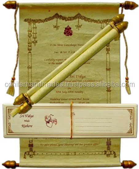 คำเชิญเลื่อนกระดาษทำด้วยมือสำหรับเครื่องเขียนงานแต่งงานนักออกแบบคำเชิญผู้ผลิตการ์ดแต่งงาน