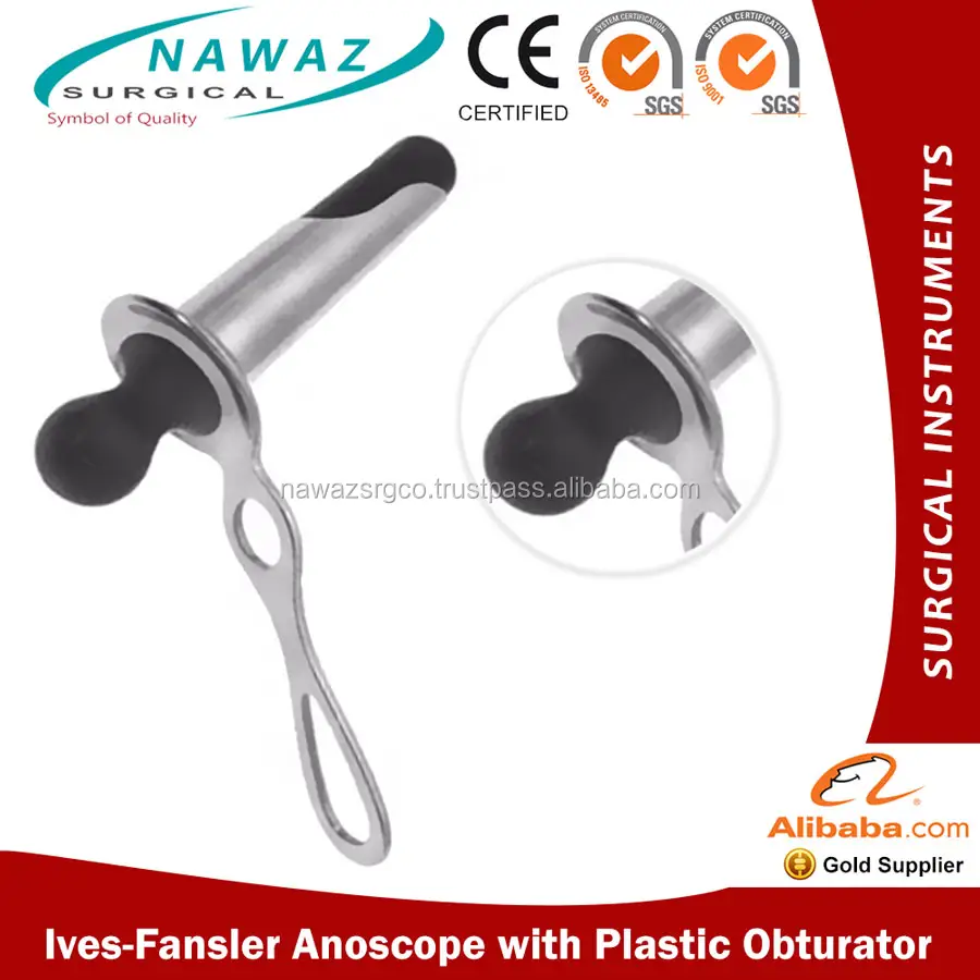 Ives-anoscopio Fansler con obturador de plástico, instrumentos quirúrgicos