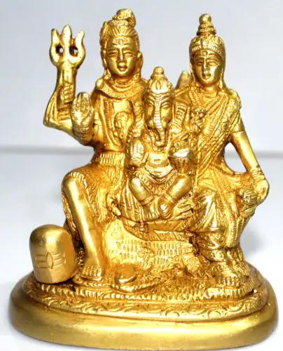 โลหะรูปปั้นทองเหลือง/แกะสลัก Idol/Figurines Lord Shiva/Shiv Ji ครอบครัวของเขา