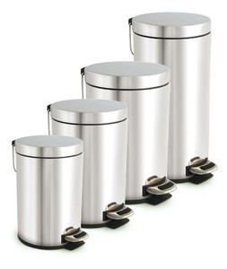 Paslanmaz çelik çöp kutusu, düz üst pedal kutuları - Product Image 1