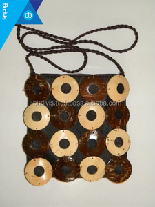 Ethnic Style Handmade Coconut Shoulder <strong>Bag</strong> Women's Handmade Coconut Handbag - Product Image 3