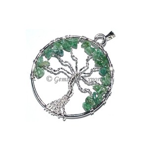 Toptan iş hediye yeşil yeşim çiçek tarzı ağaç hayat kolye oyma kuvars taş Feng Shui şifa heykel desen - Product Image 1