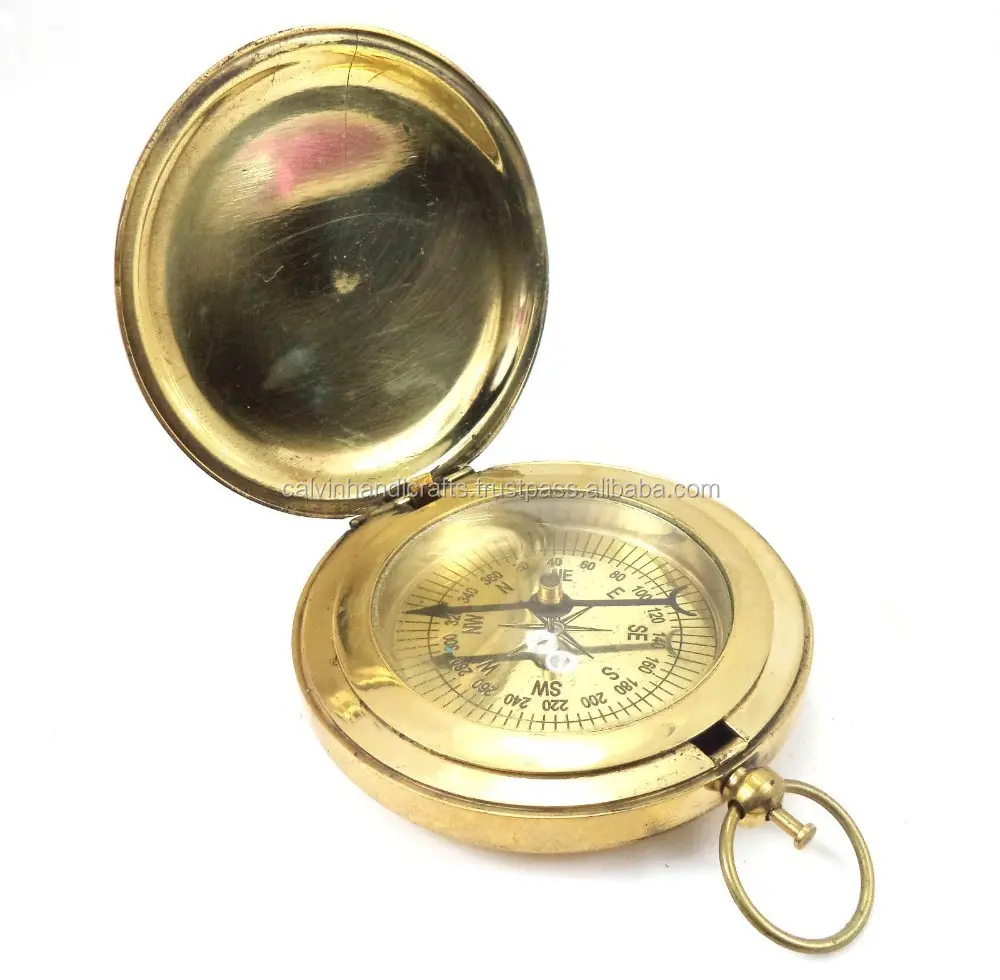 Ottone antico vintage bussola-Stanley London Pocket compass Da Collezione Antichi CHCOM337