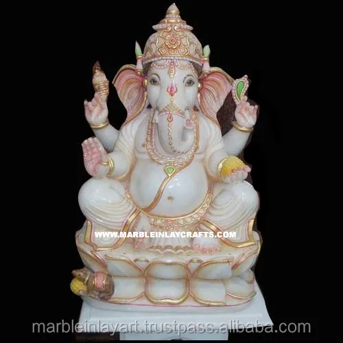 Bella Marmo Ganesha Dio Statua