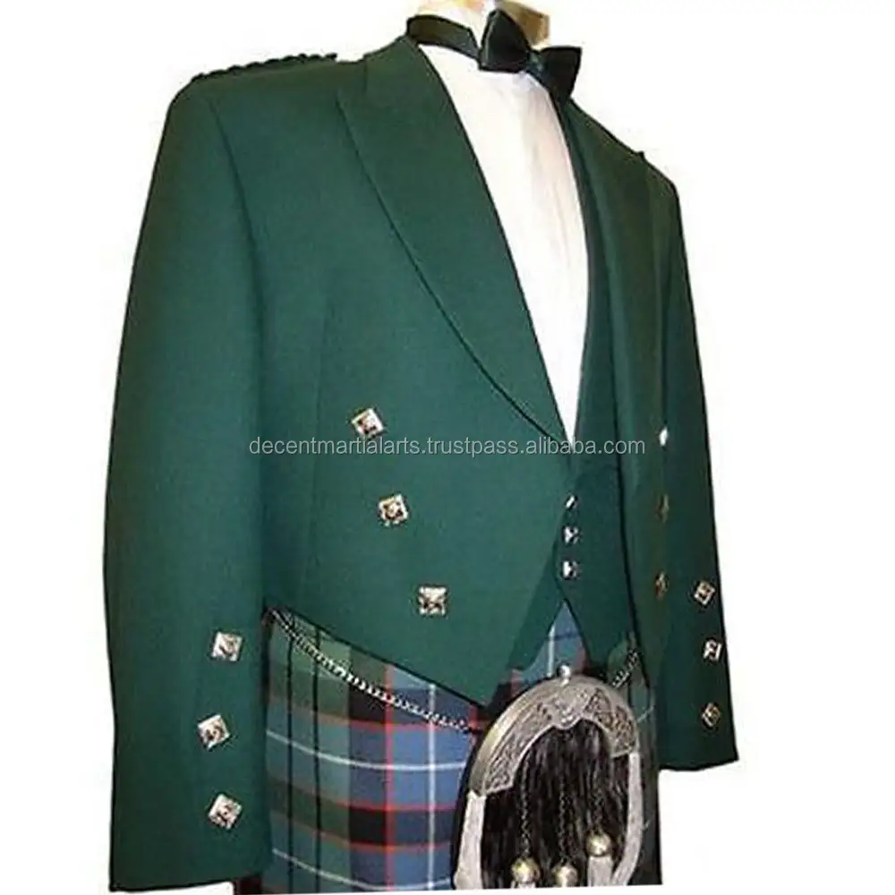 Green Prince-chaqueta escocesa de SKJ-02G para hombre, uniforme de 54 ", 100% Lana, moda Global, PK 34"