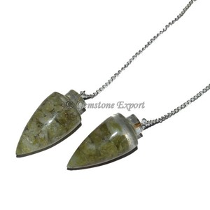Yeşil yeşim Orgone sarkaç el işi melek desen Feng Shui tarzı kuvars taş aracı oyma Organite aracı - Product Image 1