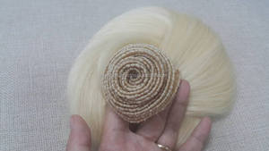 100% Double Drawn Human Hair Extension <strong>Hand</strong> <strong>Tied</strong> Virgin Vietnamese <strong>Remy</strong> Hair Weft