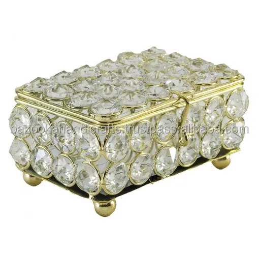 Caja de cristal, caja de cristal pequeña, caja de almacenamiento decorativa