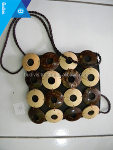 Ethnic Style Handmade Coconut Shoulder <strong>Bag</strong> Women's Handmade Coconut Handbag - Product Image 4