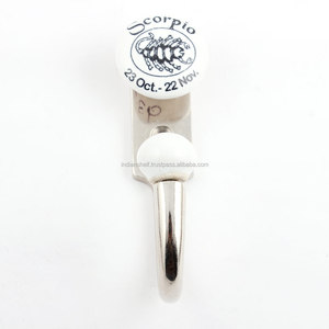 Handmade Ceramic Floral <strong>Scorpio</strong> <strong>Design</strong> Black and White Wall Hangers Hooks Reusable Utility Hat Bags Clothes Heavy Duty