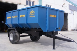 גודל jumbo 6 טון משק ציוד חצי קרוון השלכת טריילר עם סרטה חומר פלדה ציר משאית