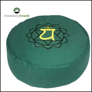 เบาะ Zafu ทำจากผ้าปักด้านบน,เบาะสำหรับการทำสมาธิโยคะมีสีสัน - Product Image 2