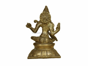 El yapımı hint pirinç renkli bronz Saraswati ev dekorasyon bronz hint tanrı heykelcik heykeli