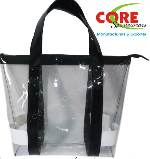 स्पष्ट प्लास्टिक के शॉपिंग बैग ले जाना के साथ कस्टम मुद्रित लोगो आकार थर्माप्लास्टिक Polyurethane सामग्री पीवीसी खरोंच कम गुणवत्ता