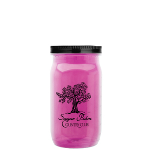 USA Made 27 oz Tritan Storage <strong>Mason</strong> Jar With Screw-On Lid - Measurements on Side of Jar and Comes with Your logo