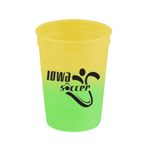 美国制造的12盎司冷变色体育场杯-用冰冷的液体改变颜色，不含BPA，并带有您的徽标