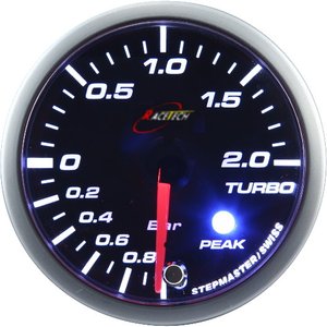52ミリメートルPeak White Amber LED Car Parts Boost Gauge