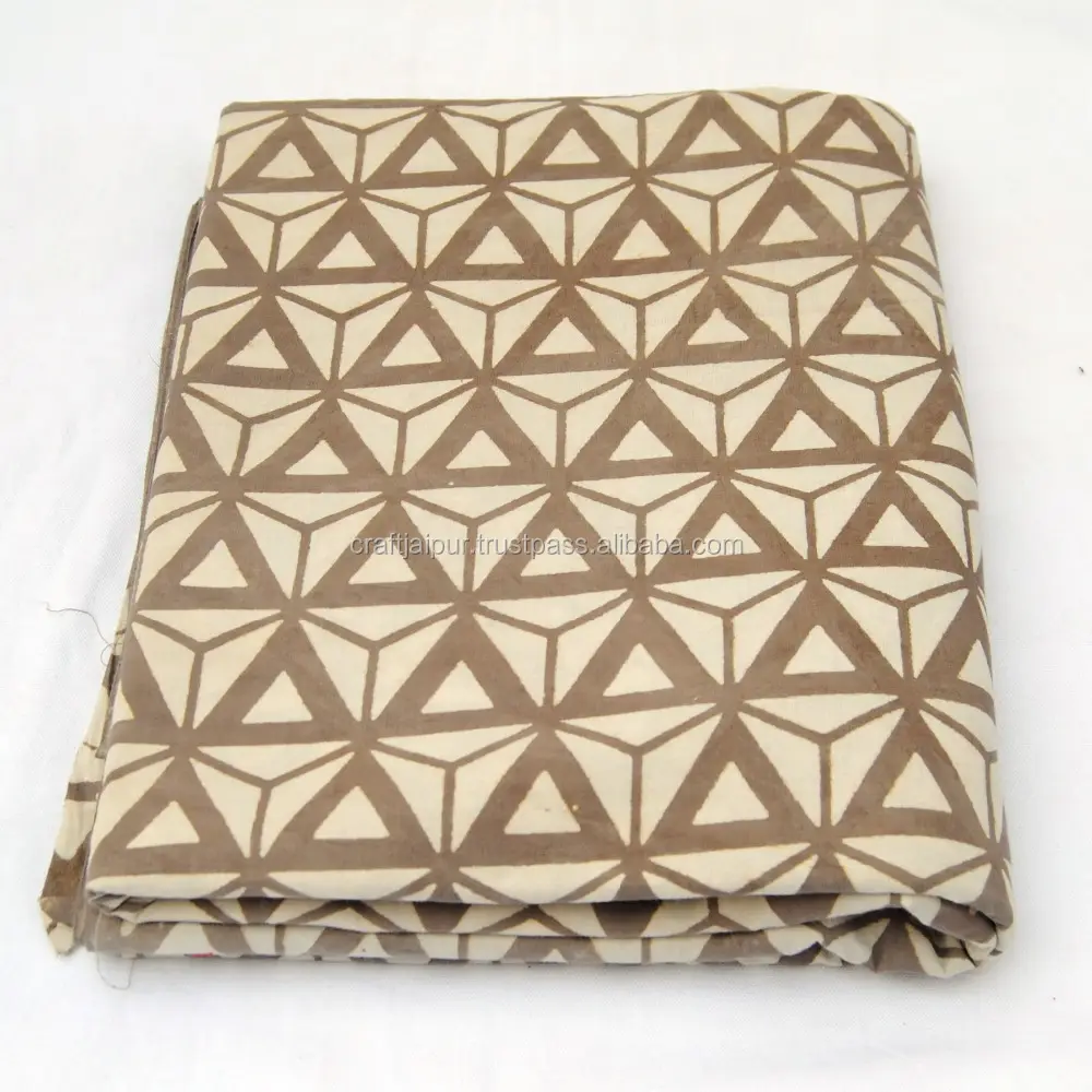 Textiles para el hogar patrón geométrico bloque indio impreso tela de algodón hecho a mano gasa vestido costura correr Material al por mayor