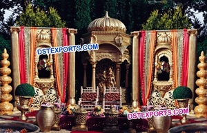 רג 'סטאני חתונה שלב מוסלמי Regency Walima שלב דקור סט Rajwada מקדש סגנון חתונה שלבים