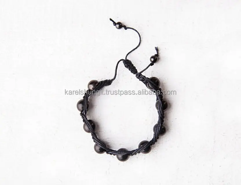 Shungite สร้อยข้อมือลูกปัด10มม.,สายรัด/Schungit