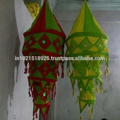 Neues Produkt Großhandel indischen Stil Hochzeits dekoration Handing Stoff Laternen