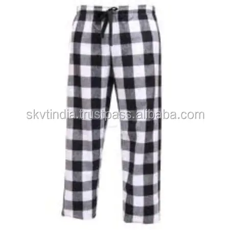 सस्ते फलालैन प्लेड लंबे pajama पंत पुरुषों की रात सर्दियों 100% कपास नींद पहनने चेक डिजाइन बुना प्लेड नीचे पायजामा पंत