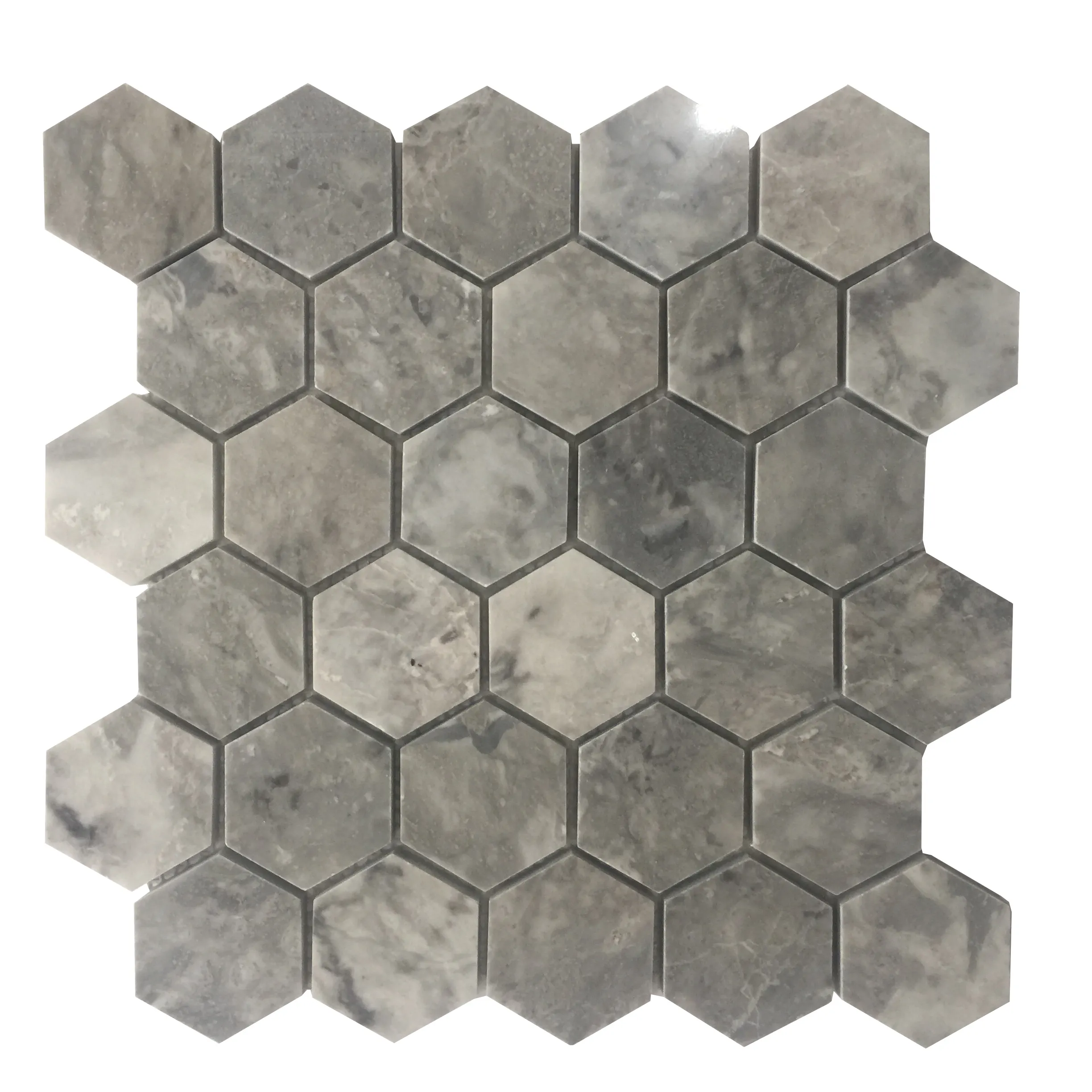 GREY MARBLE STONE MOSAICS HEXAGONAL 2 INCH FOR WALLING AND FLOORING