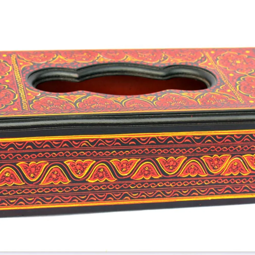 사용자 지정 손으로 만든 조직 상자, 다채로운 나무 조직 홀더 스탠드 래커 작업 멋진 나무 조직 상자, 나무 케이스 파키스탄