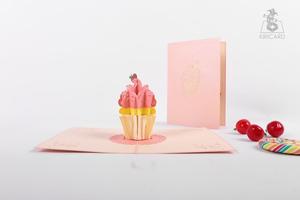 <strong>Sweet</strong> Strawberry Cupcake Pop-up Greeting <strong>Card</strong> Handmade Paper Souvenir for Valentine's Day Love <strong>Card</strong> and Birthday <strong>Card</strong> - Product Image 5