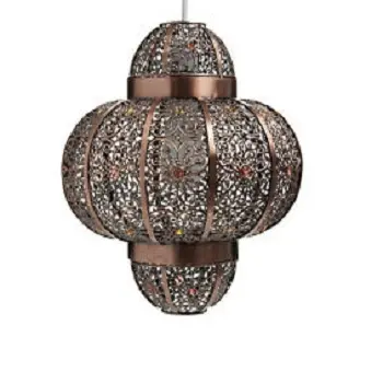 Lampe suspendue conique en laiton Antique, abat-jour, décoration de la maison, aluminium style tambour, éclairage en inde, au meilleur prix
