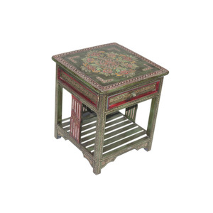 Cổ Điển Đau Khổ Tay Sơn Bằng Gỗ 1 Ngăn Kéo Bên Bảng Phân, Cổ Shabby Sang Trọng Gỗ End Bảng Phân, Sống Cuối Bảng - Product Image 1