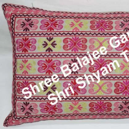 Suzani bordados almohada cubierta sofá almohada decorativa, cojín bordado hecho a mano indio almohada barato al por mayor cojín