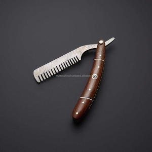 <strong>Fancy</strong> Bone Handle Super <strong>sharp</strong> Damascus Blade Barber Beard Shaving Razors and a for Gift Items