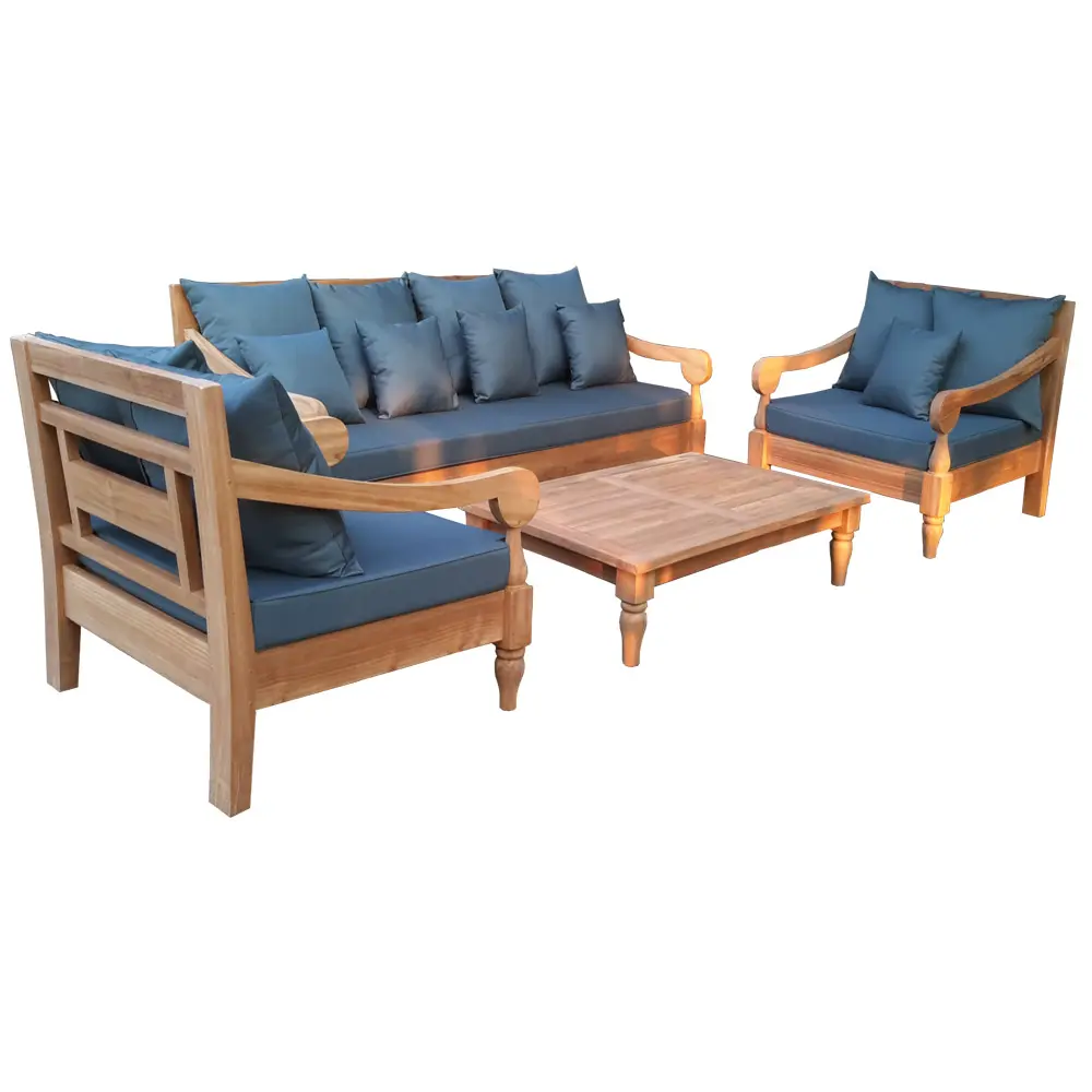 Modernes Design Teakholz Garten Outdoor Sofa Set Hersteller Lieferant Exporteur Terrassen möbel