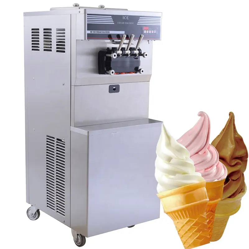 3 풍미 상업 소프트 아이스크림 기계 냉동 요구르트 기계