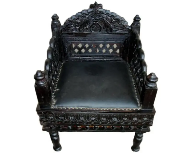 Meilleure vente de canapé en bois massif sculpté à la main Style Maharaja indien pour maison salon/chambre à coucher meubles sculptés à la main