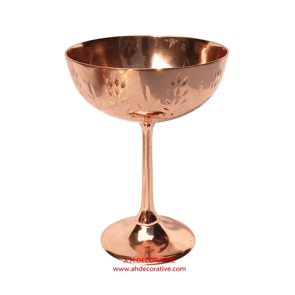 Most Expensive & Luxury High Quality Decorating Shiny Rose Gold Finishing Wine Serving Glass For Sale